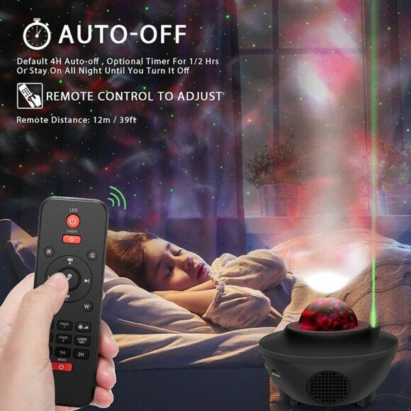 LED Galaxy Starry Night Light Projector w/ Bluetooth Speaker & Remote - Picture 3 of 6